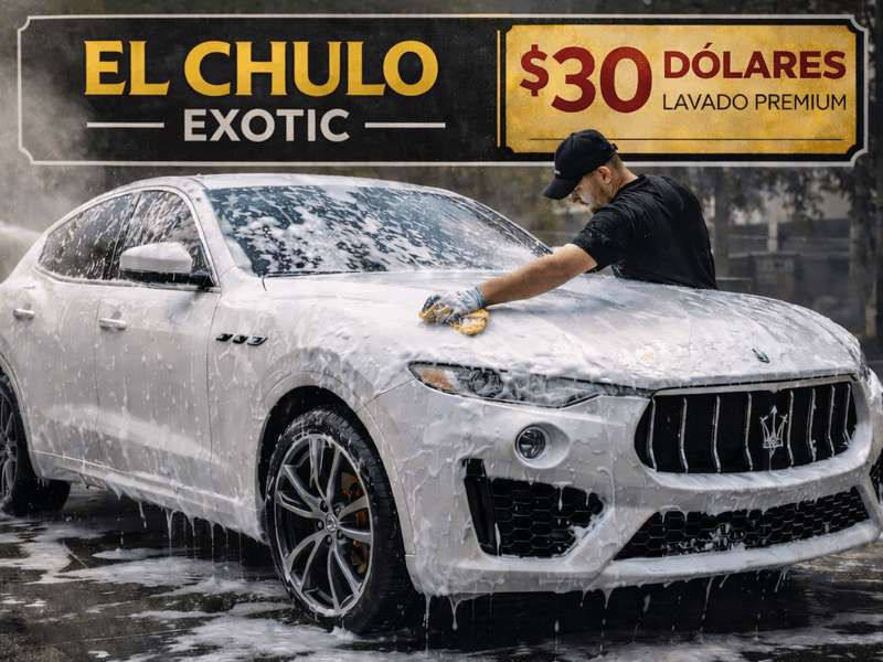 professional car wash on a Maserati